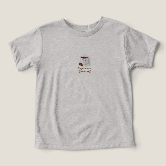エスプレッソで自分を表現しよう - 笑顔のコーヒーTシャツ (デザイン正面)