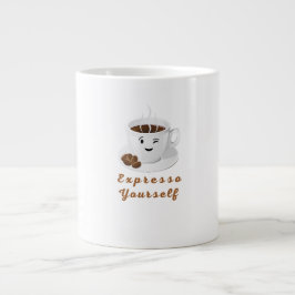 エスプレッソで自分を表現しよう - 笑顔のコーヒーTシャツ ジャンボコーヒーマグカップ