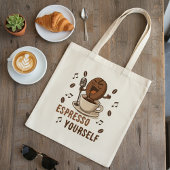 エスプレッソで自分を表現 Funny Coffee Bean Pun トートバッグ