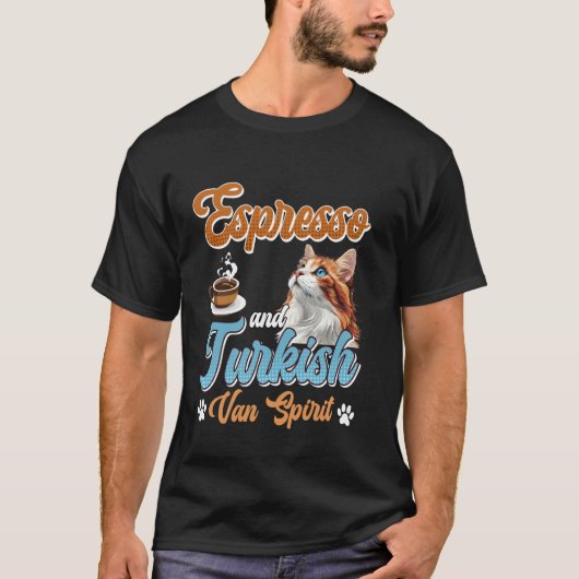 エスプレッソとターキッシュバニラの精霊 ネコ父コーヒーL Tシャツ (正面)