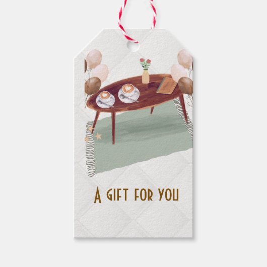 エスプレッソとバルーン ギフトタグ (正面)