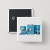 エスプレッソとフィルターコーヒーマシン 缶バッジ (正面&裏面)