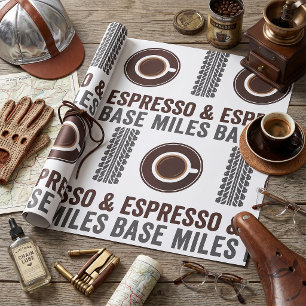 エスプレッソと自転車のマイルを愛するサイクリストのためのコーヒーグッズ ラッピングペーパー