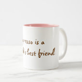 エスプレッソは助産婦で親友です! ツートーンマグカップ (正面右)