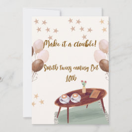 エスプレッソをテーマにした双子の妊娠の発表 シーズンカード