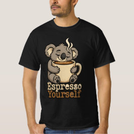 エスプレッソを楽しむキュートコアラ コーヒーTシャツ Tシャツ