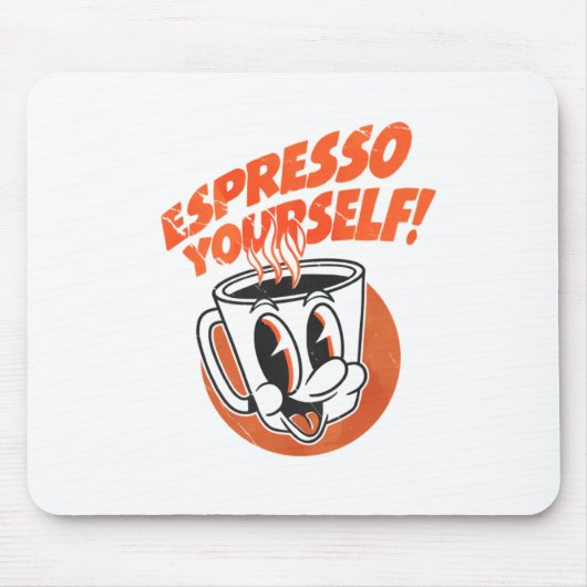 エスプレッソを楽しむ 珍しいコーヒー好き マウスパッド (正面)
