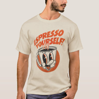 エスプレッソを自分らしく!おもしろコーヒーデザイン Tシャツ