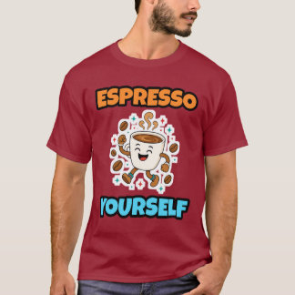 エスプレッソを踊らせて コーヒーカップ マロンティー Tシャツ