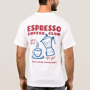 エスプレッソコーヒークラブおもしろいコーヒー恋人 Tシャツ
