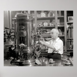 エスプレッソコーヒーショップ， 1942.ヴィンテージ写真 ポスター