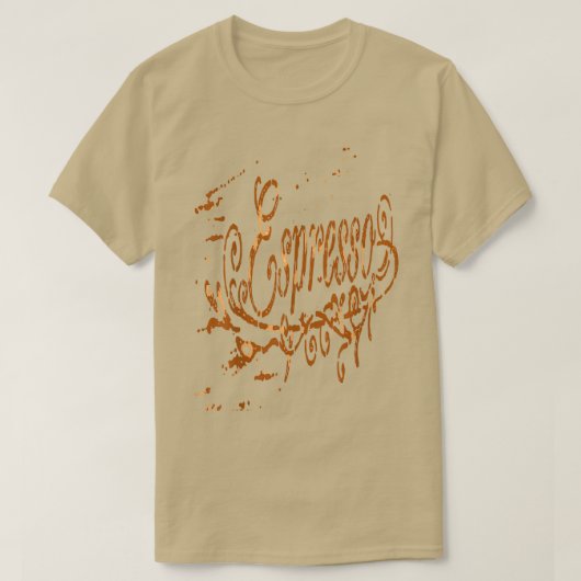 エスプレッソコーヒー芸術的タイポグラフィベクター Tシャツ (デザイン正面)