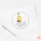 エスプレッソシンプルコーヒー入り蜂蜜ラベル ラウンドシール (封筒)