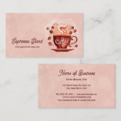 エスプレッソスタンドコーヒーショップカップと豆 名刺 (正面/裏面)