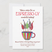 エスプレッソディスコクリスマスツリーズホリデーカード シーズンカード (正面)