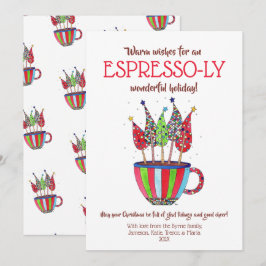 エスプレッソディスコクリスマスツリーズホリデーカード シーズンカード