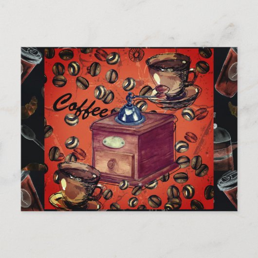 エスプレッソビーンズヴィンテージグラインダー ポストカード (正面)
