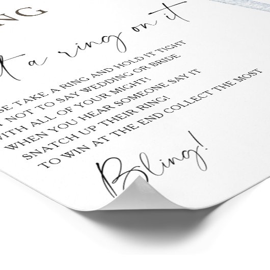 エスプレッソブライダルシャワーそのゲームにリングを置く ポスター (角)