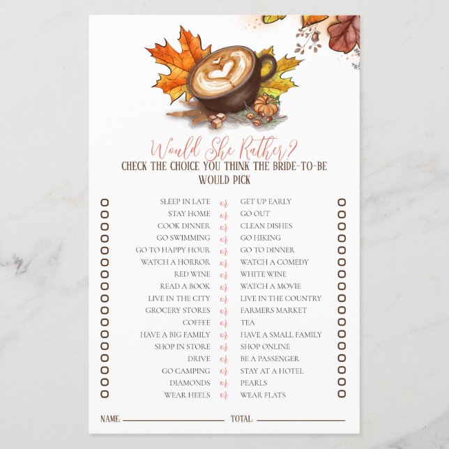 エスプレッソブライダルシャワーの試合は彼女が好きだ (正面)