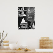 エスプレッソマシンがあるカフェの風景 ポスター (キッチン)