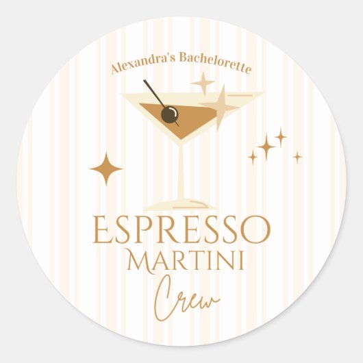 エスプレッソマティーニ独身最後の夜会 ラウンドシール (正面)