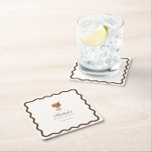 エスプレッソマティーニ コーヒー ウェーブ ブライズシャワー パーティー スクエアペーパーコースター (インサイチュ)