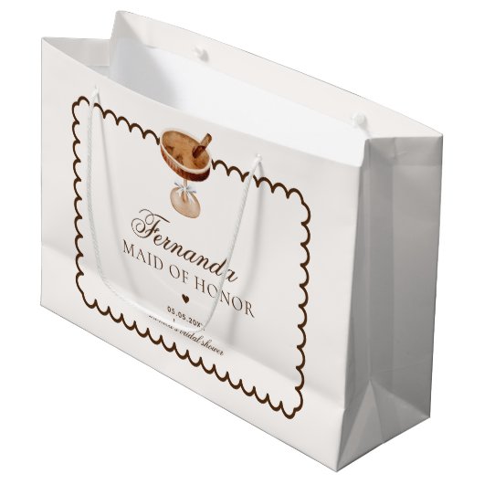エスプレッソマティーニ コーヒー メイドオブオナー 感謝 ラージペーパーバッグ (正面アングル)