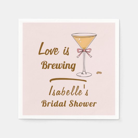 エスプレッソマティーニ コーヒー モダン ブライダルシャワー スタンダードカクテルナプキン (正面)
