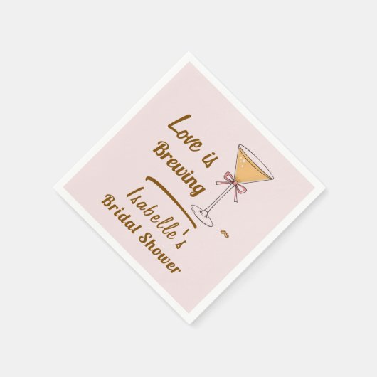 エスプレッソマティーニ コーヒー モダン ブライダルシャワー スタンダードカクテルナプキン (角)