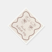 エスプレッソマティーニ ブラウン 手描き バチェロレッテ スタンダードカクテルナプキン (角)