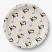 エスプレッソマティーニ ブラックボウ ブライダルシャワー ペーパープレート (正面)