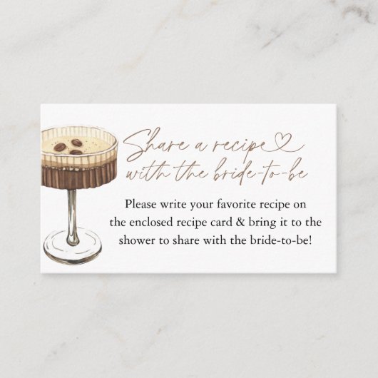 エスプレッソマティーニ Love Is Brewing レシピリクエスト エンクロージャーカード (正面)