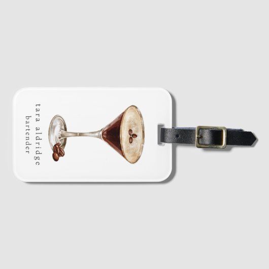 エスプレッソマルティニカクテルプロフェッショナルバーテンダー ラゲッジタグ (正面横)