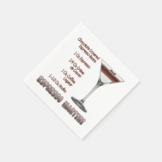 エスプレッソマルティニカクテルレシピアート スタンダードカクテルナプキン (角)