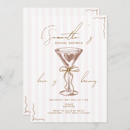エスプレッソマルティニモチャムースブライダルシャワー 招待状 (正面/裏面)