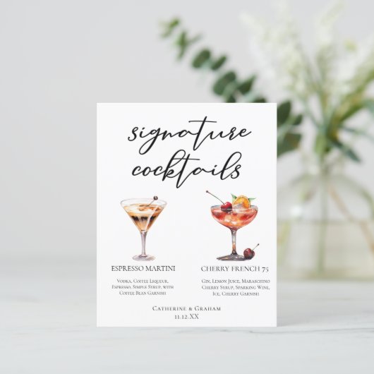 エスプレッソマルティーニさくらんぼフランスの75カクテルメニュー (スタンド正面)