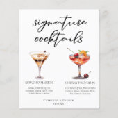 エスプレッソマルティーニさくらんぼフランスの75カクテルメニュー (正面)