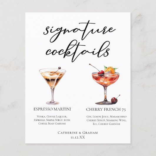 エスプレッソマルティーニさくらんぼフランスの75カクテルメニュー (正面)