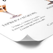 エスプレッソマルティーニさくらんぼフランスの75カクテルメニュー ポスター (角)