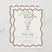 エスプレッソマルティーニカクテルクリスマスホリデーパーティー 招待状 (正面/裏面)