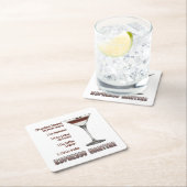 エスプレッソマルティーニカクテルレシピアート スクエアペーパーコースター (インサイチュ)