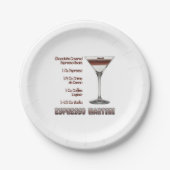 エスプレッソマルティーニカクテルレシピアート ペーパープレート (正面)