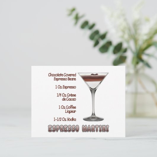 エスプレッソマルティーニカクテルレシピアート ポストカード (スタンド正面)