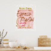エスプレッソマルティーニゲストチェックレシートタイポグラフィ ポスター (キッチン)