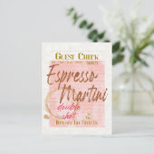 エスプレッソマルティーニゲストチェックレシートタイポグラフィ ポストカード (スタンド正面)