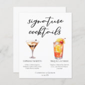 エスプレッソマルティーニテキラサンライズカクテルメニュー (正面/裏面)