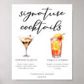 エスプレッソマルティーニテキラサンライズカクテルメニュー ポスター (正面)