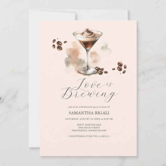エスプレッソマルティーニバチェロレッテ招待状 招待状 (正面)