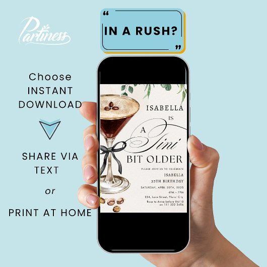 エスプレッソマルティーニビットオールドカクテル誕生日 招待状