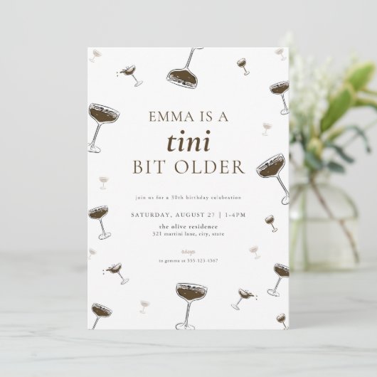 エスプレッソマルティーニビットオールド誕生日招待状 招待状 (スタンド正面)